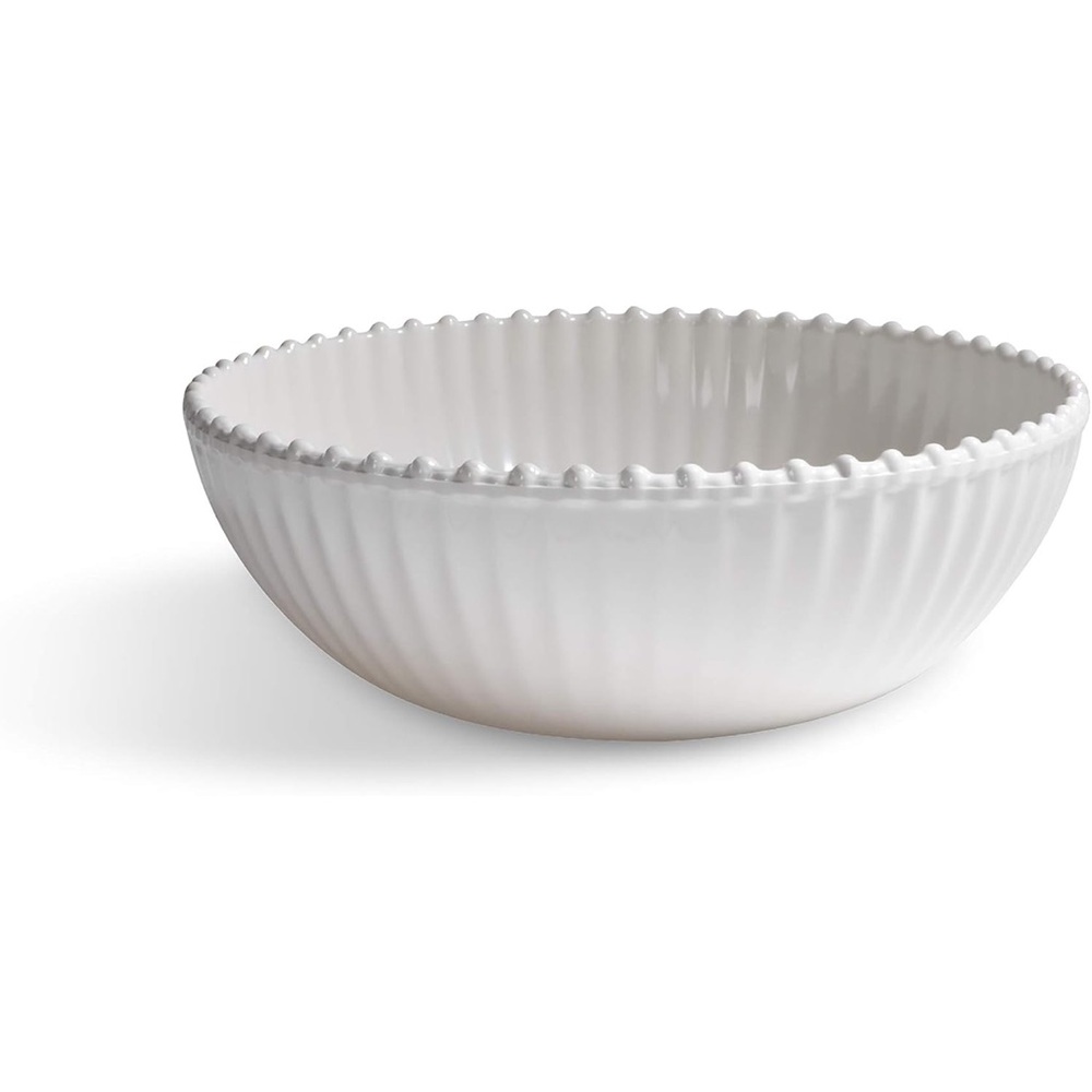 Merritt beaded pearl 12 inch melamine Serving Bowl